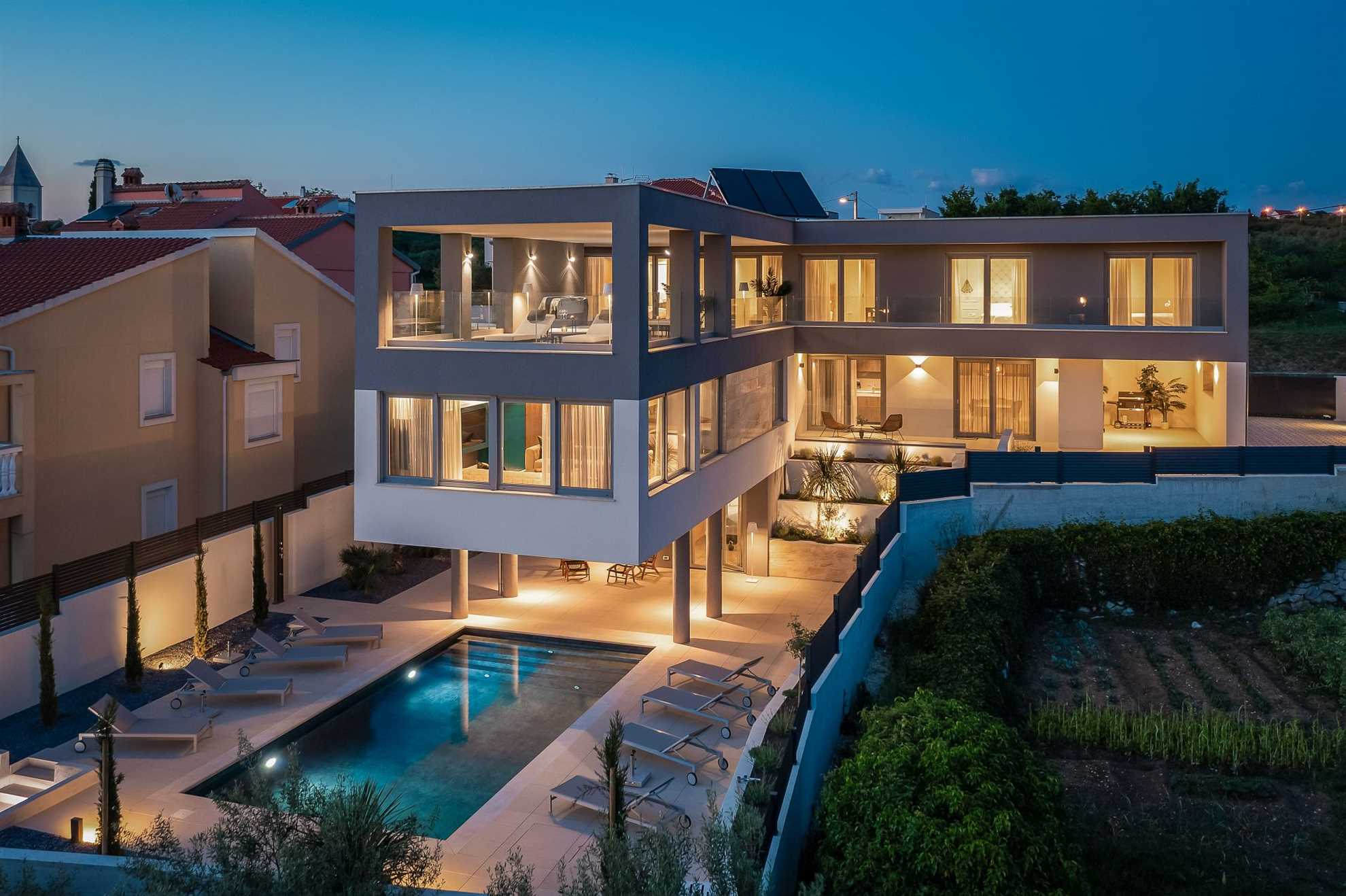 Luxurious and modern poolside villa