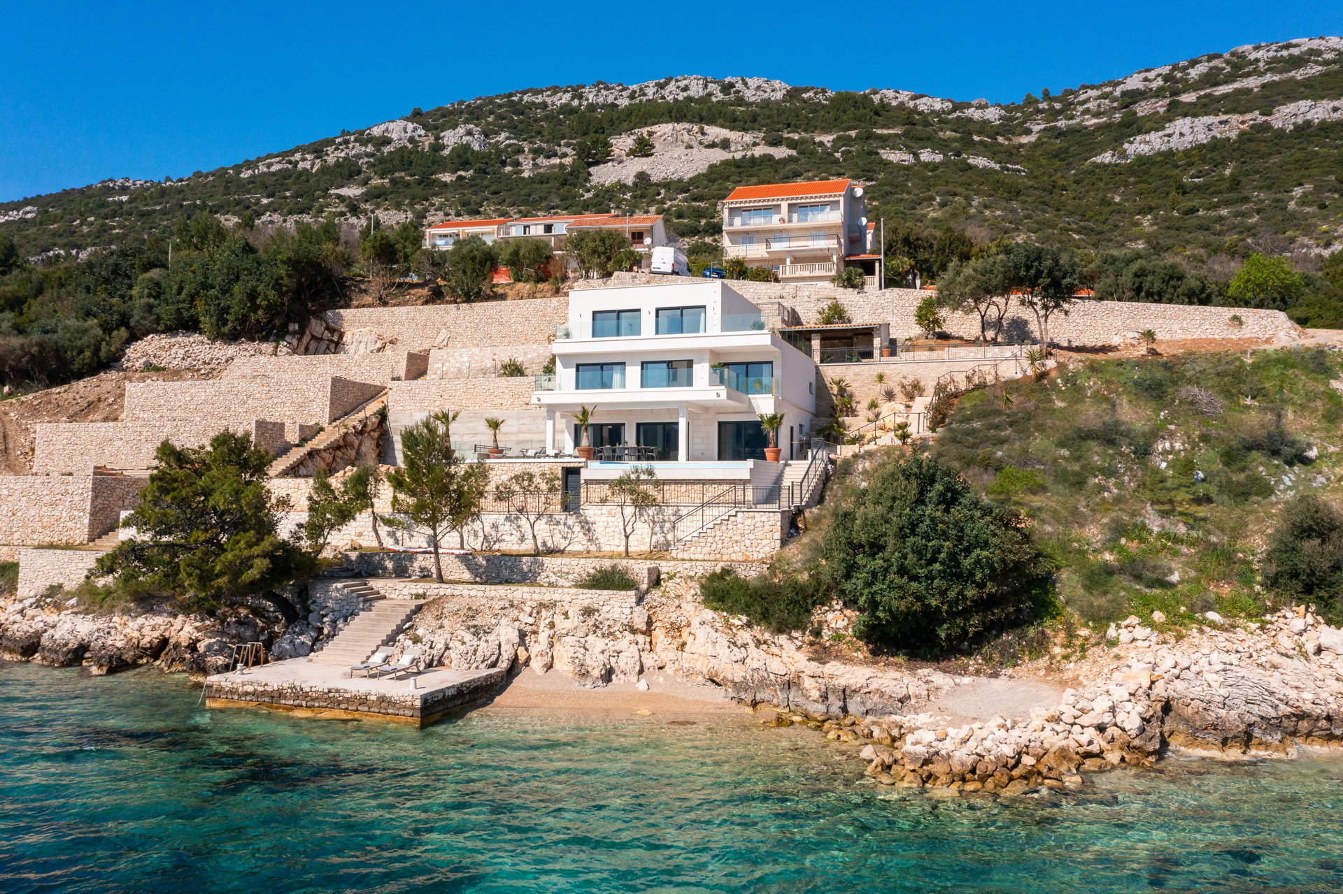 Beachfront Villa Maris with Pool