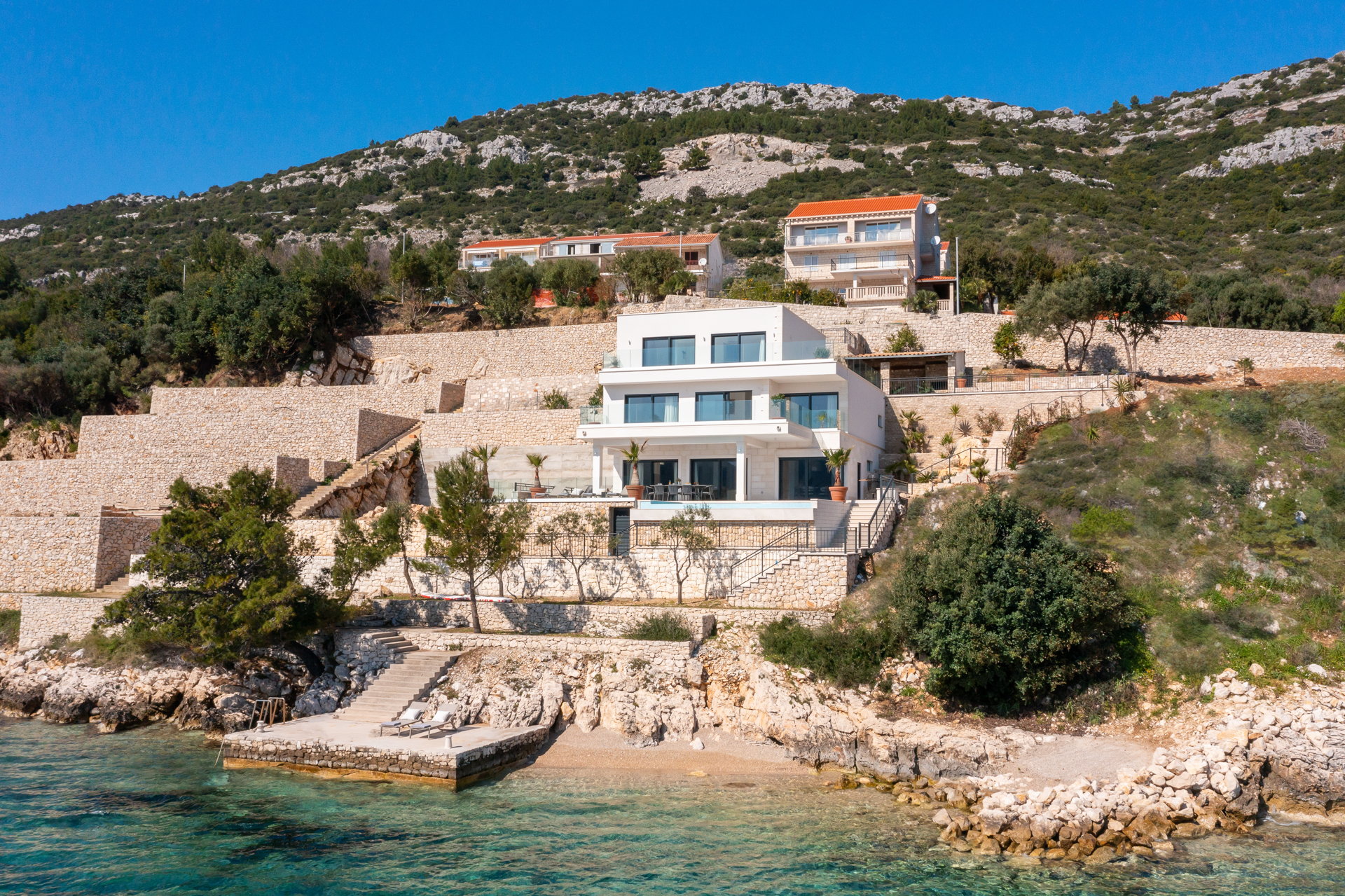 Beachfront Villa Maris with Pool