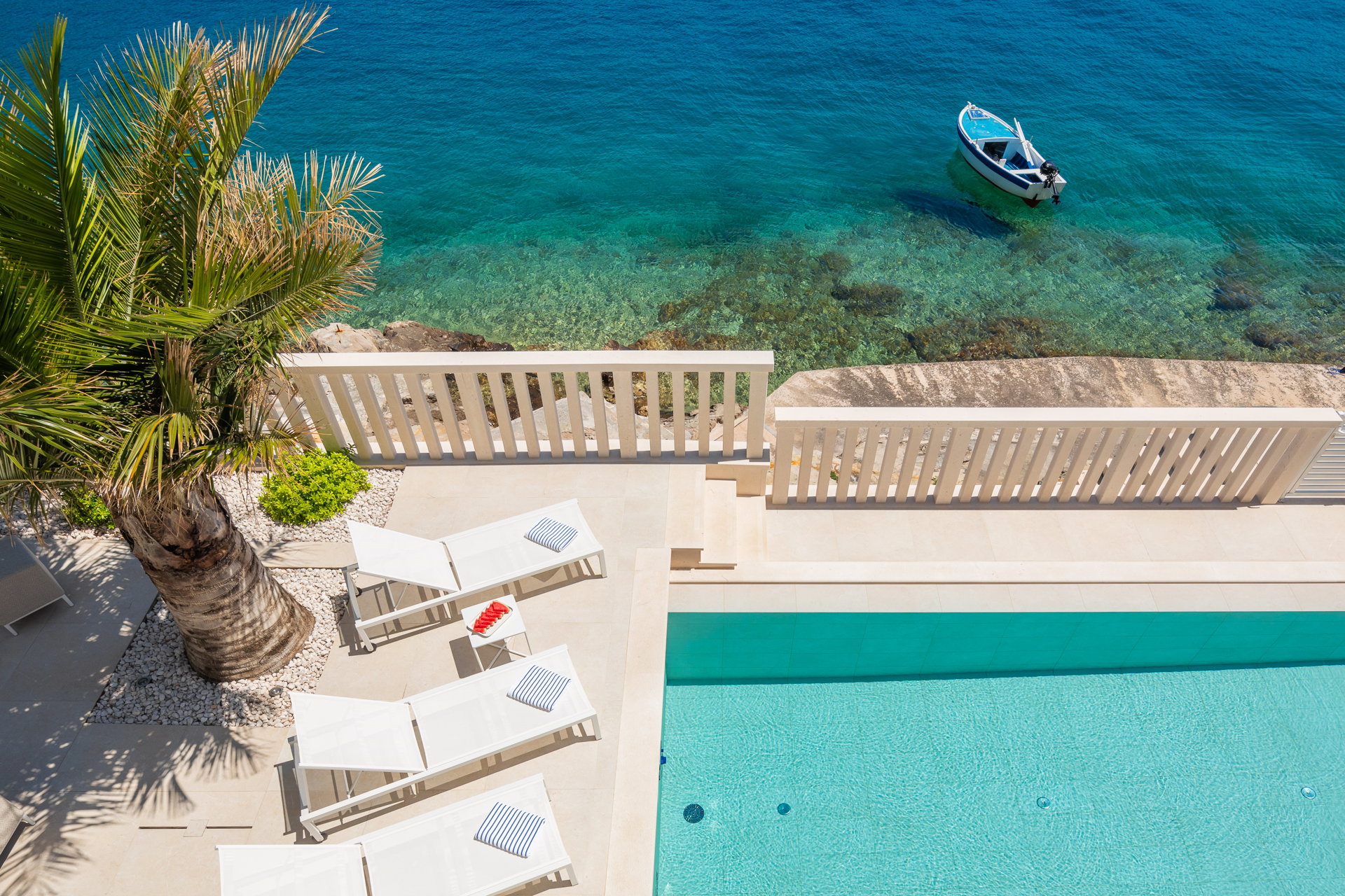 Beachfront Villa White Gem with Pool