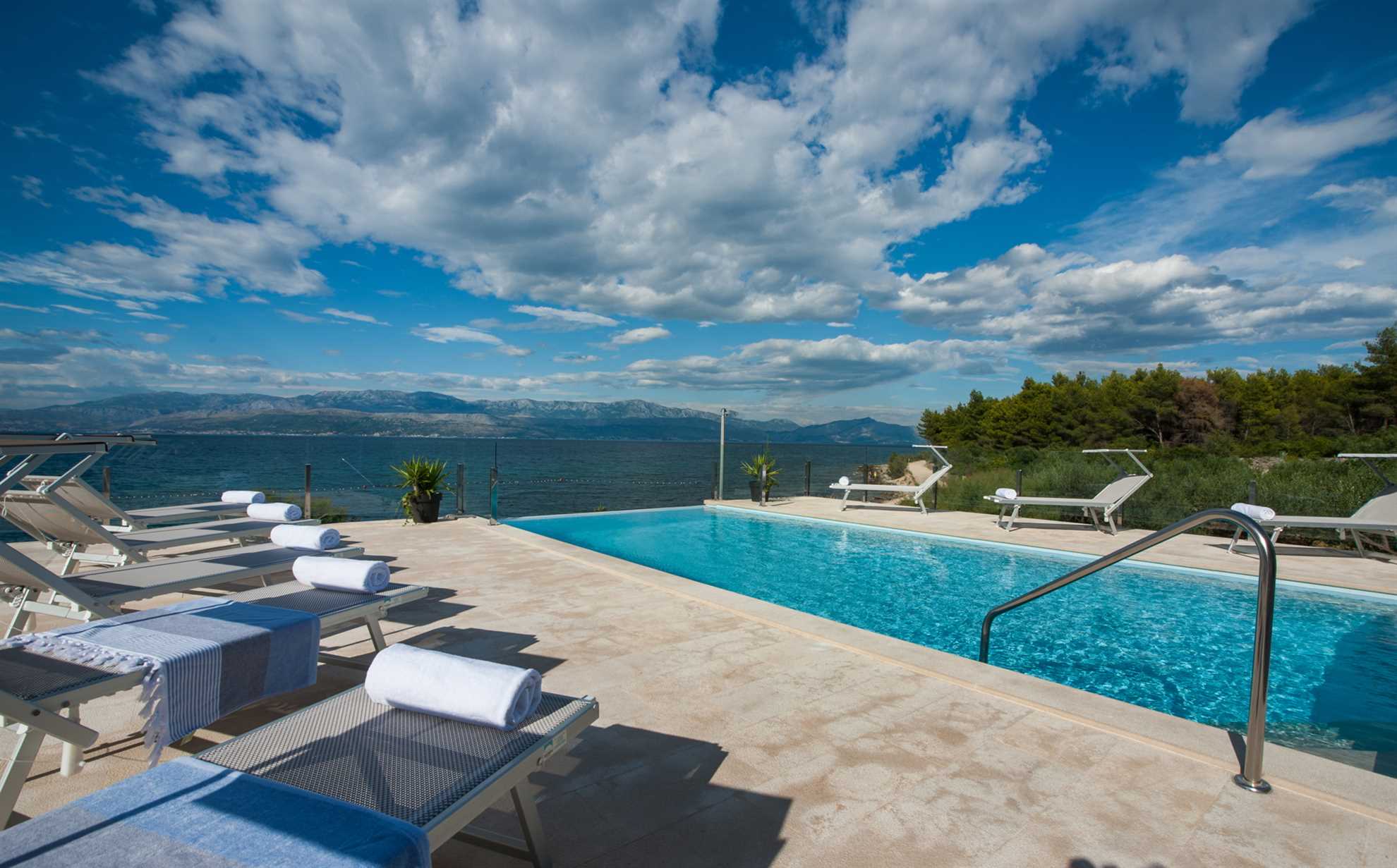 Beachfront Villa Endora with Pool