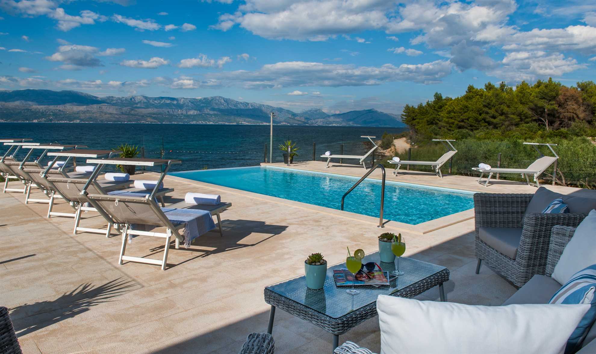 Beachfront Villa Endora with Pool