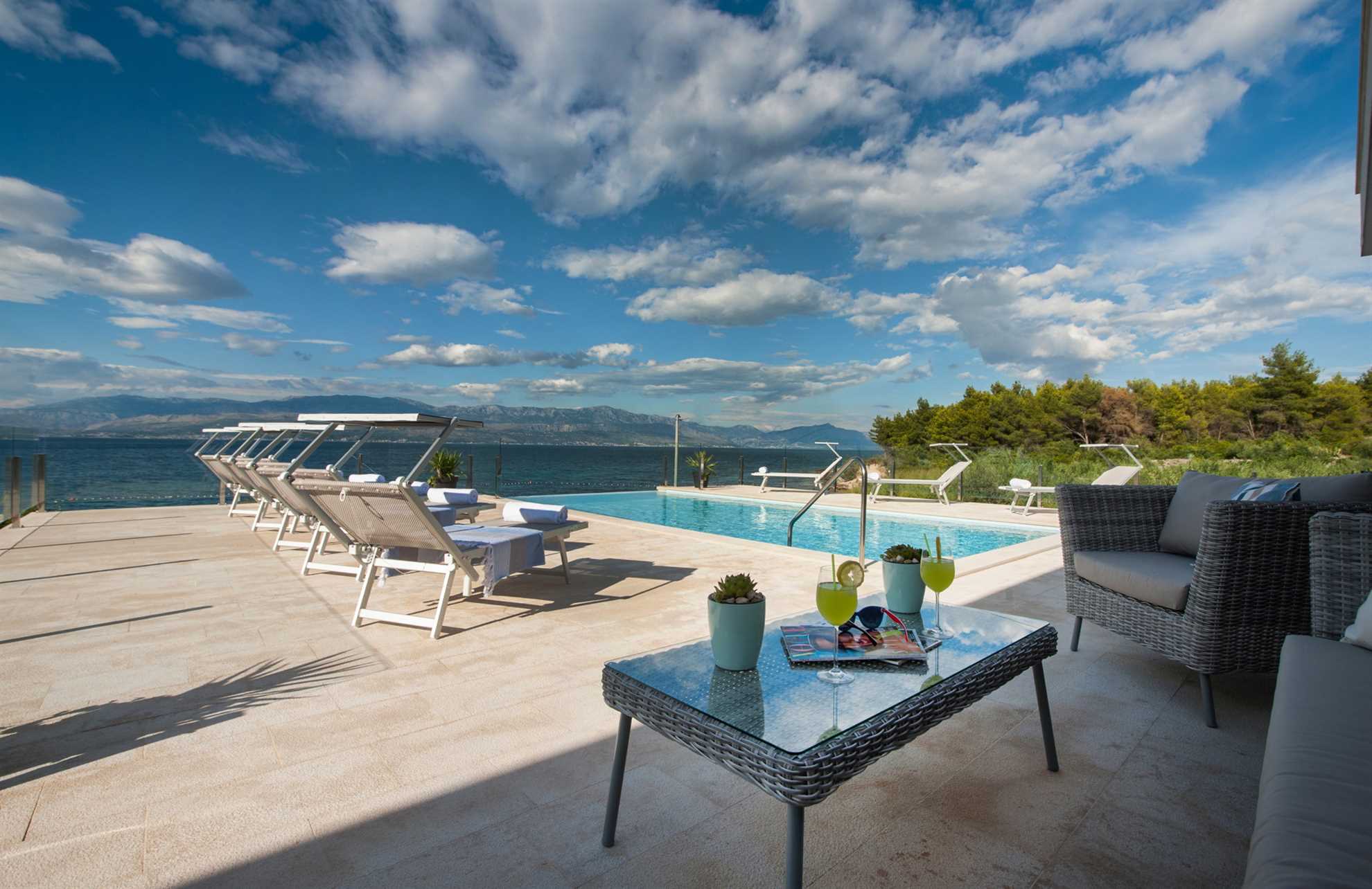 Beachfront Villa Endora with Pool