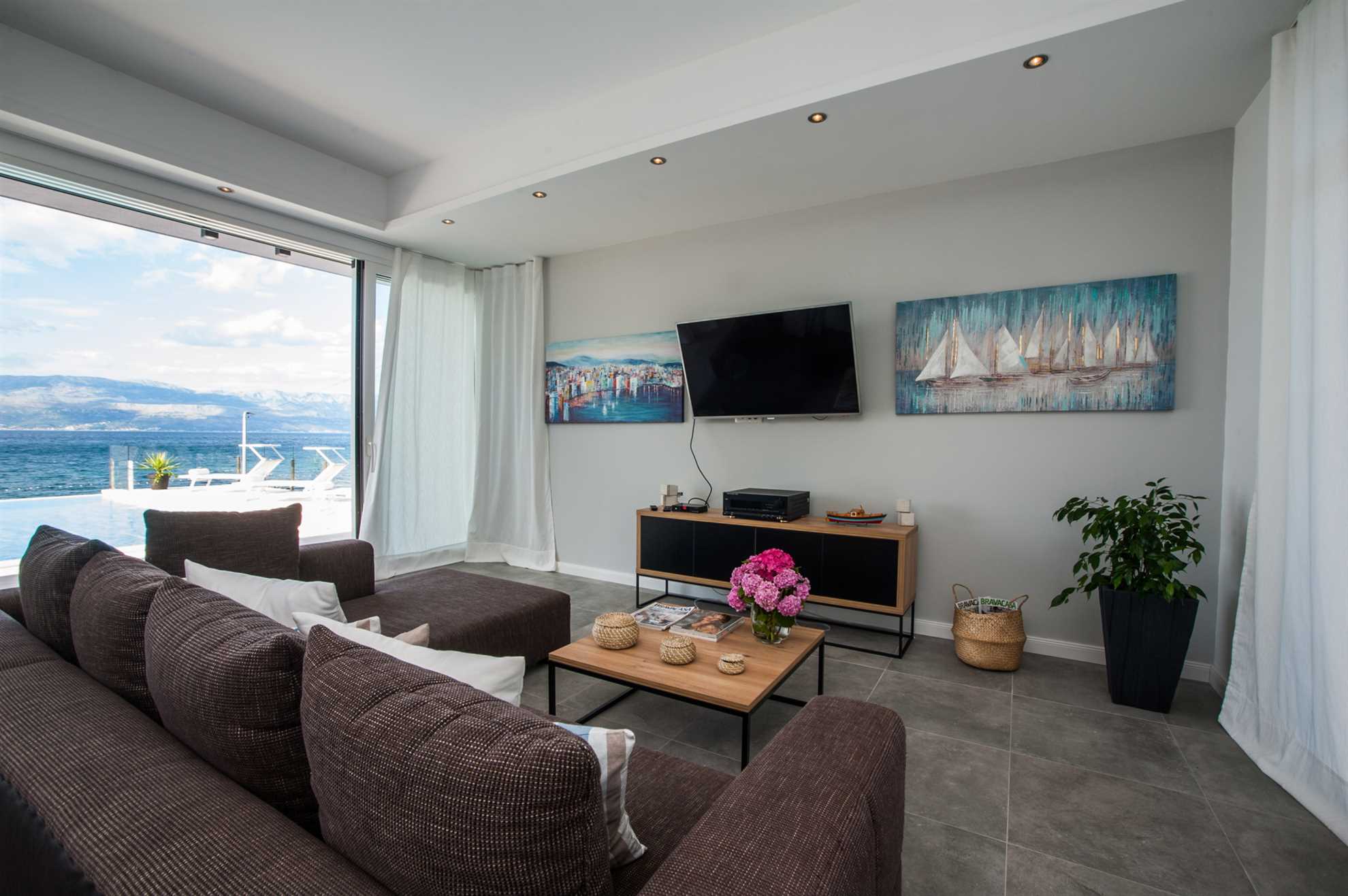 Beachfront Villa Endora with Pool
