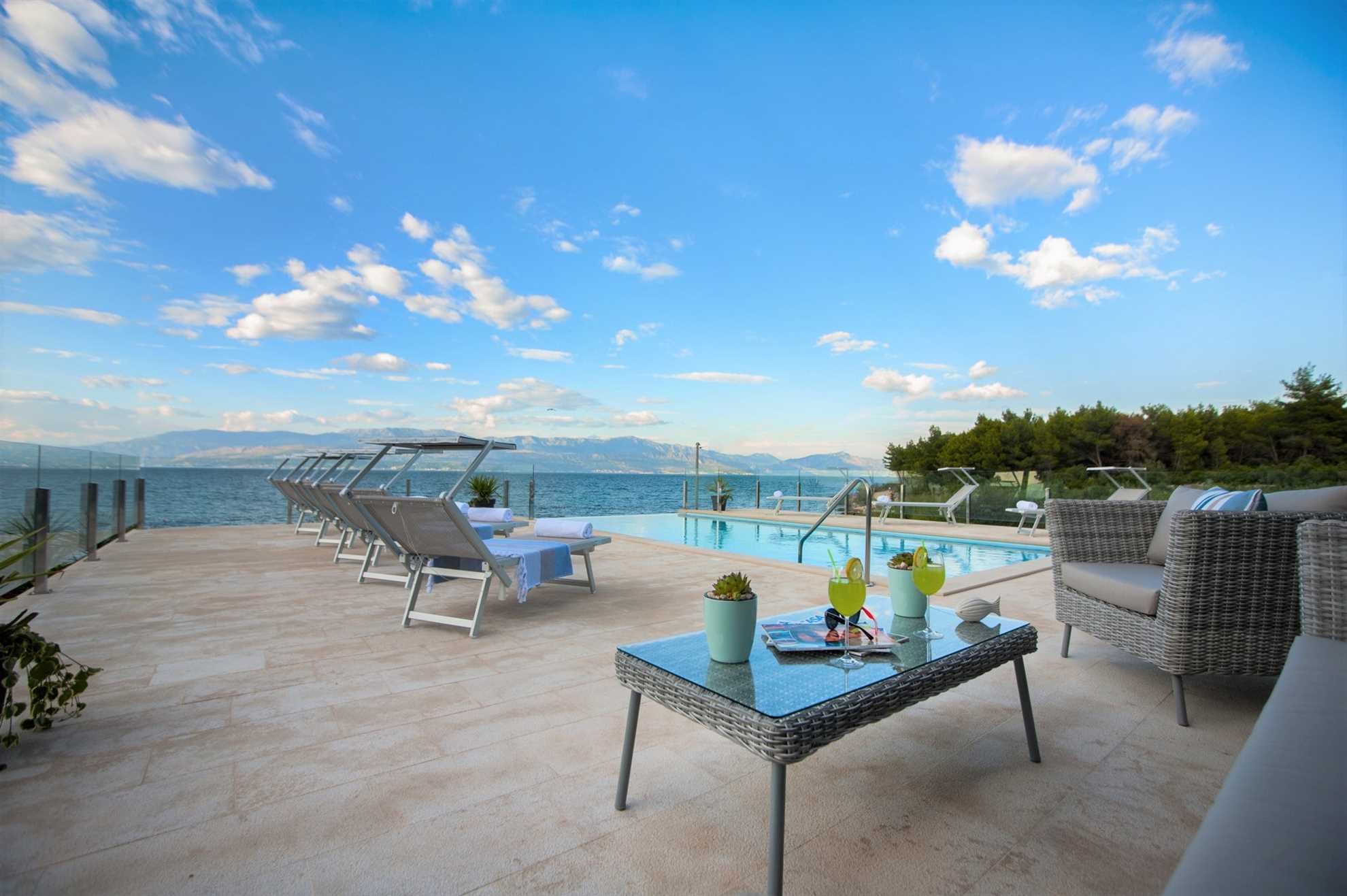 Beachfront Villa Endora with Pool