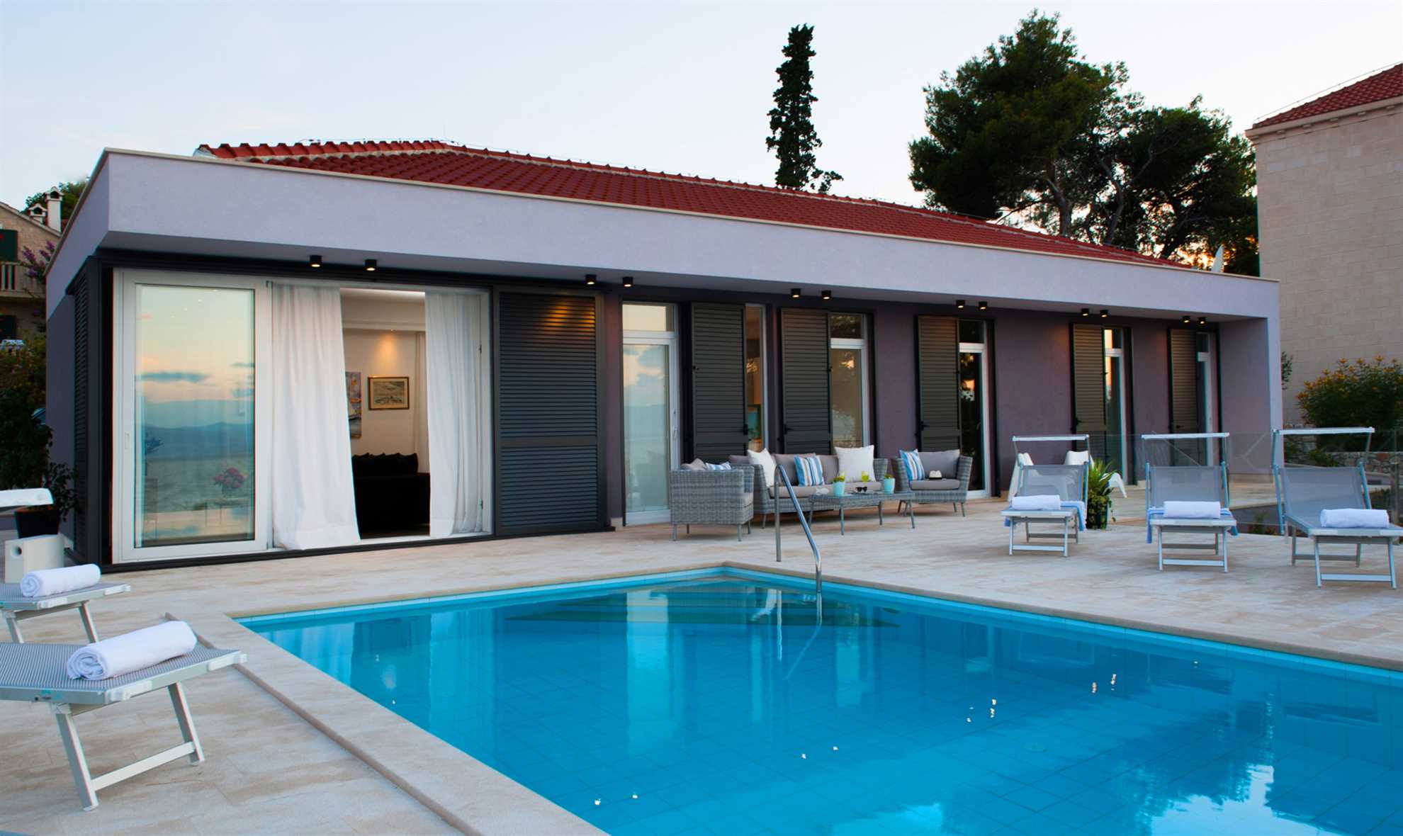 Beachfront Villa Endora with Pool