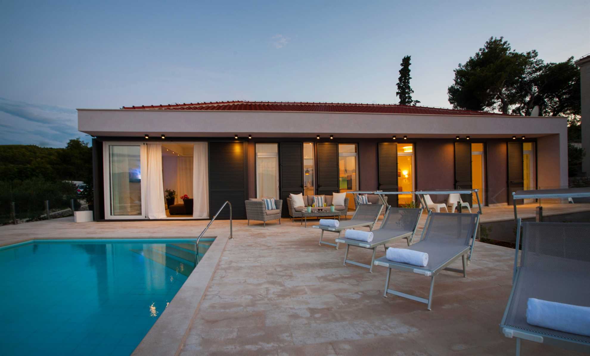 Beachfront Villa Endora with Pool