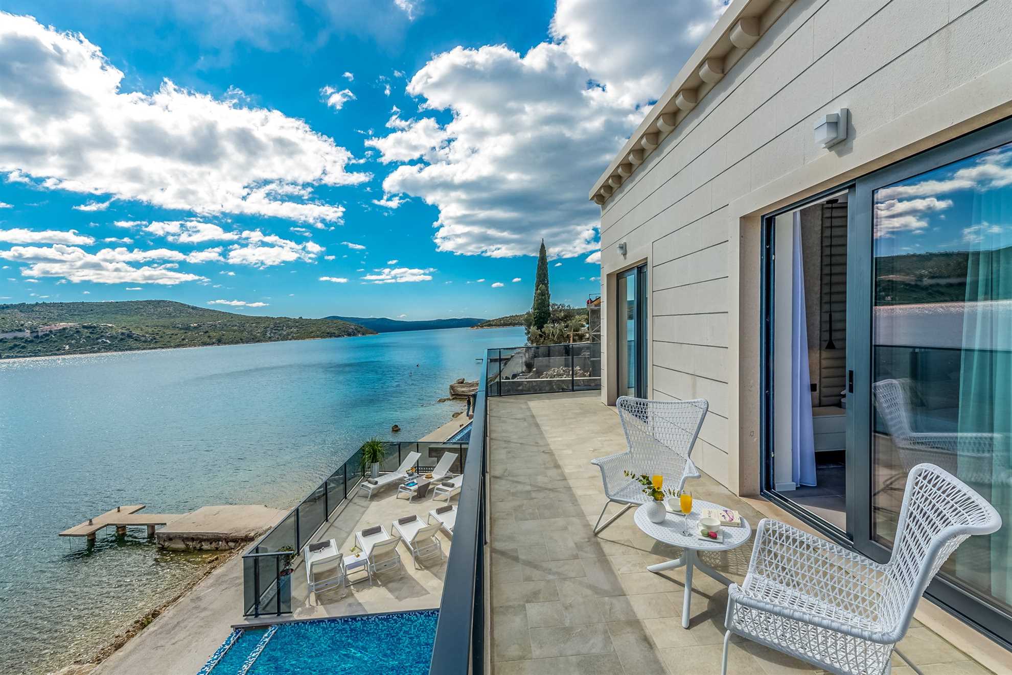 Beachfront Villa Suprema with Pool