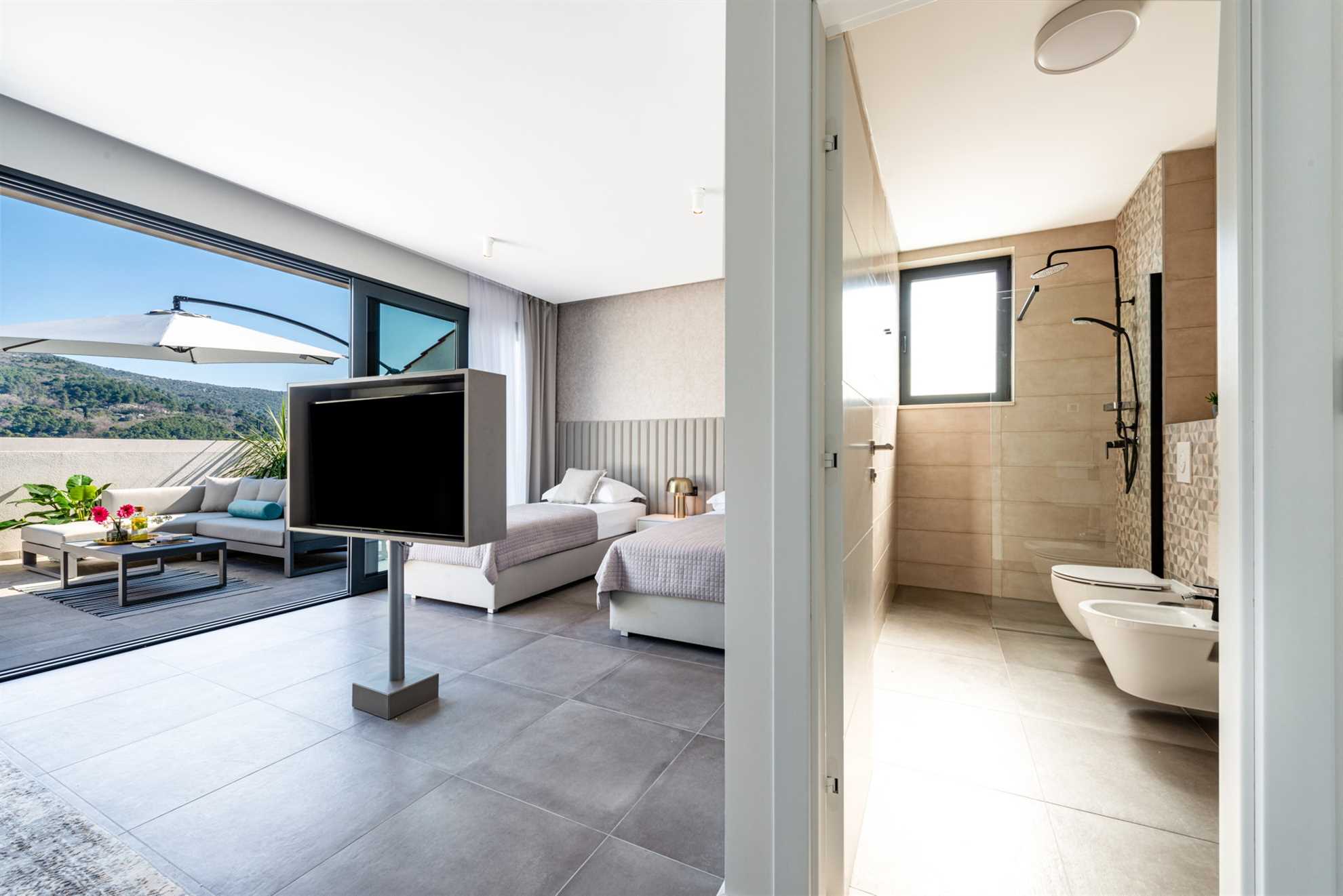 Beachfront Villa Suprema with Pool