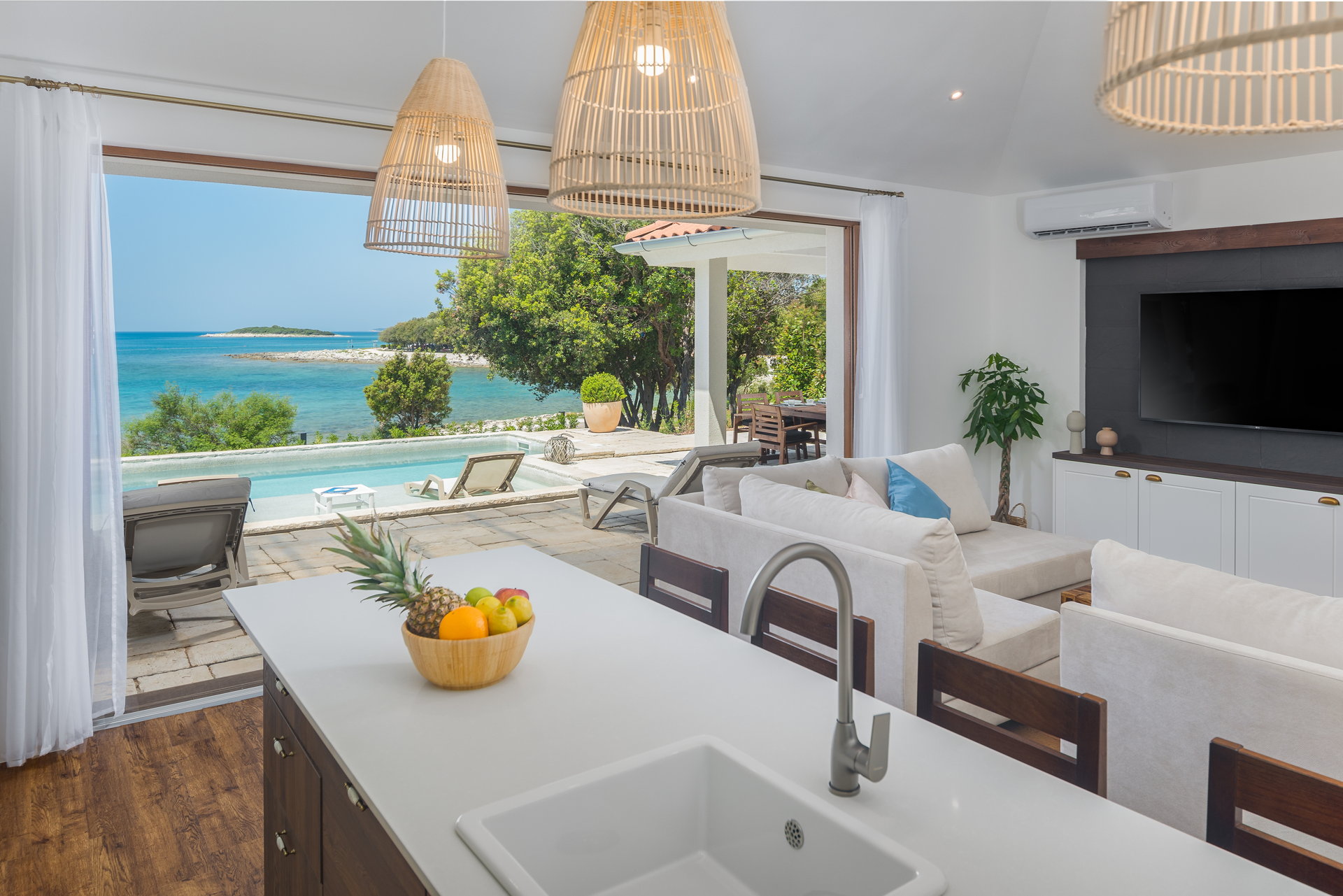 Beachfront Villa Poeta with Pool