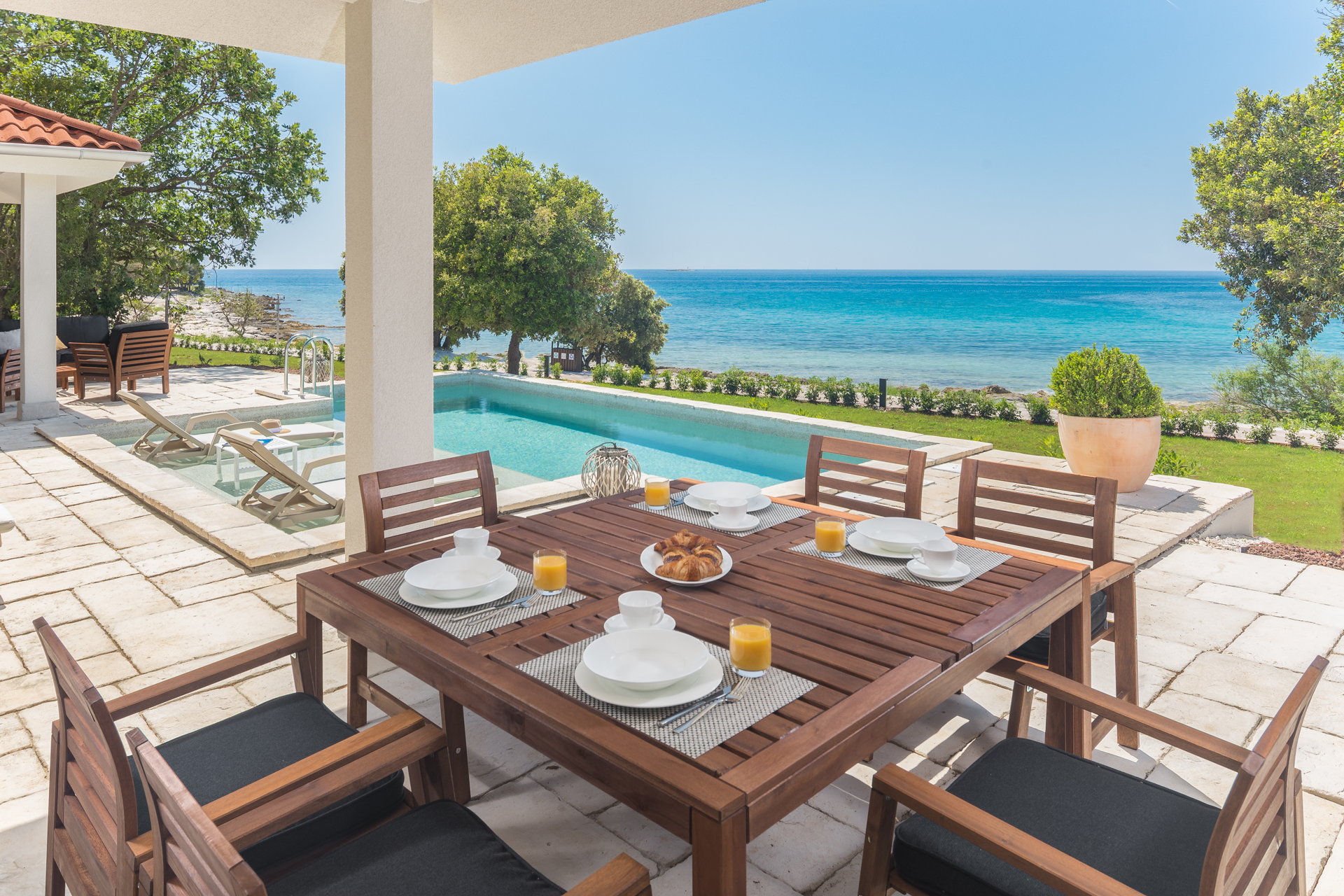 Beachfront Villa Poeta with Pool