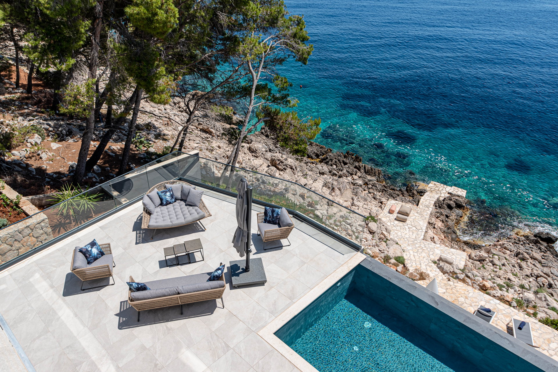 Beachfront Villa Aquamarin with Pool