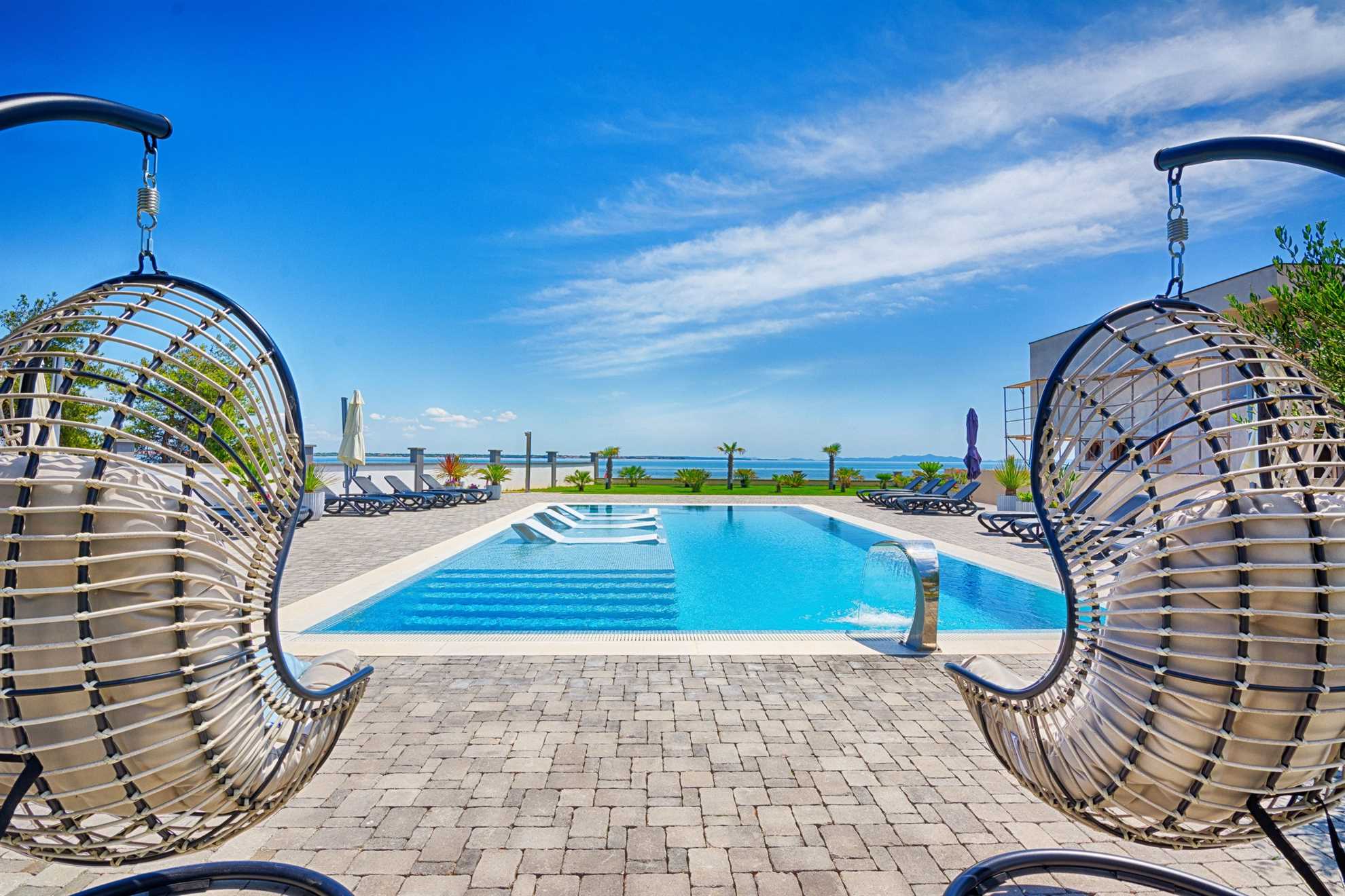 Newly furnished apartment with pool | Quiet location | Sea view | for 6 per.